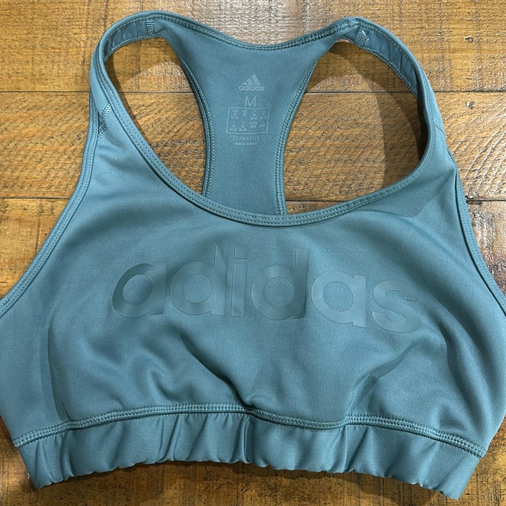 Adidas Climalite Sports Bra Turquoise/Teal EUC
